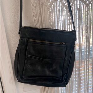Fossil Black Leather Crossbody Bag